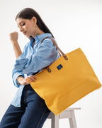 Solid Cotton Dobby Tote Bag