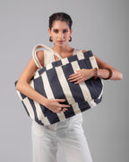 Printed Canvas Large Shoulder Tote Bag