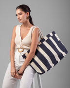 Printed Canvas Large Shoulder Tote Bag