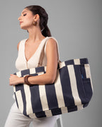 Printed Canvas Large Shoulder Tote Bag