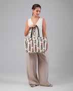 Printed Canvas Medium Shoulder Tote Bag