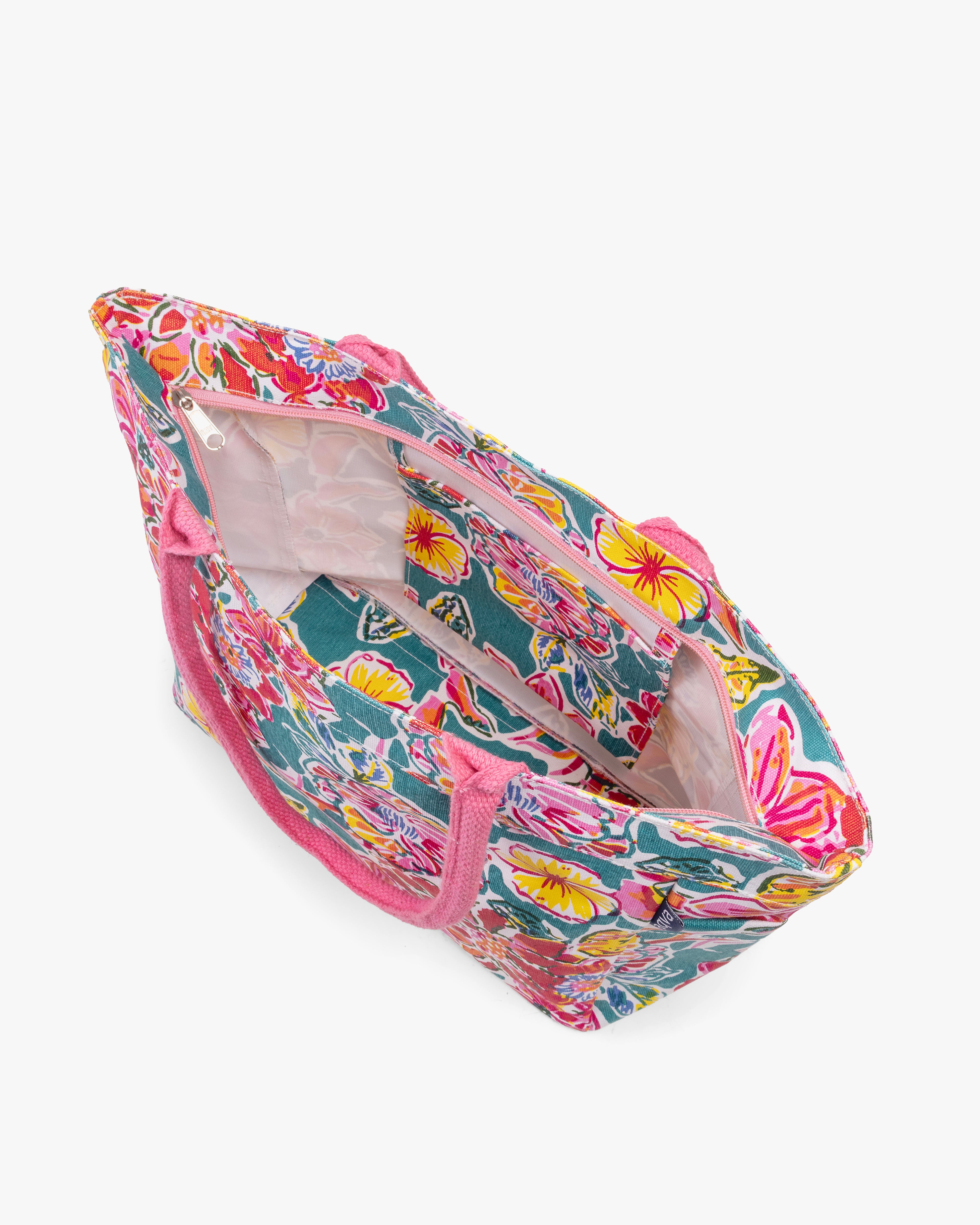 Printed Canvas Medium Shoulder Tote Bag