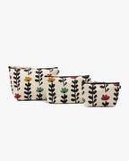 Set of 3 Printed Eco-Friendly Cotton Canvas Pouches