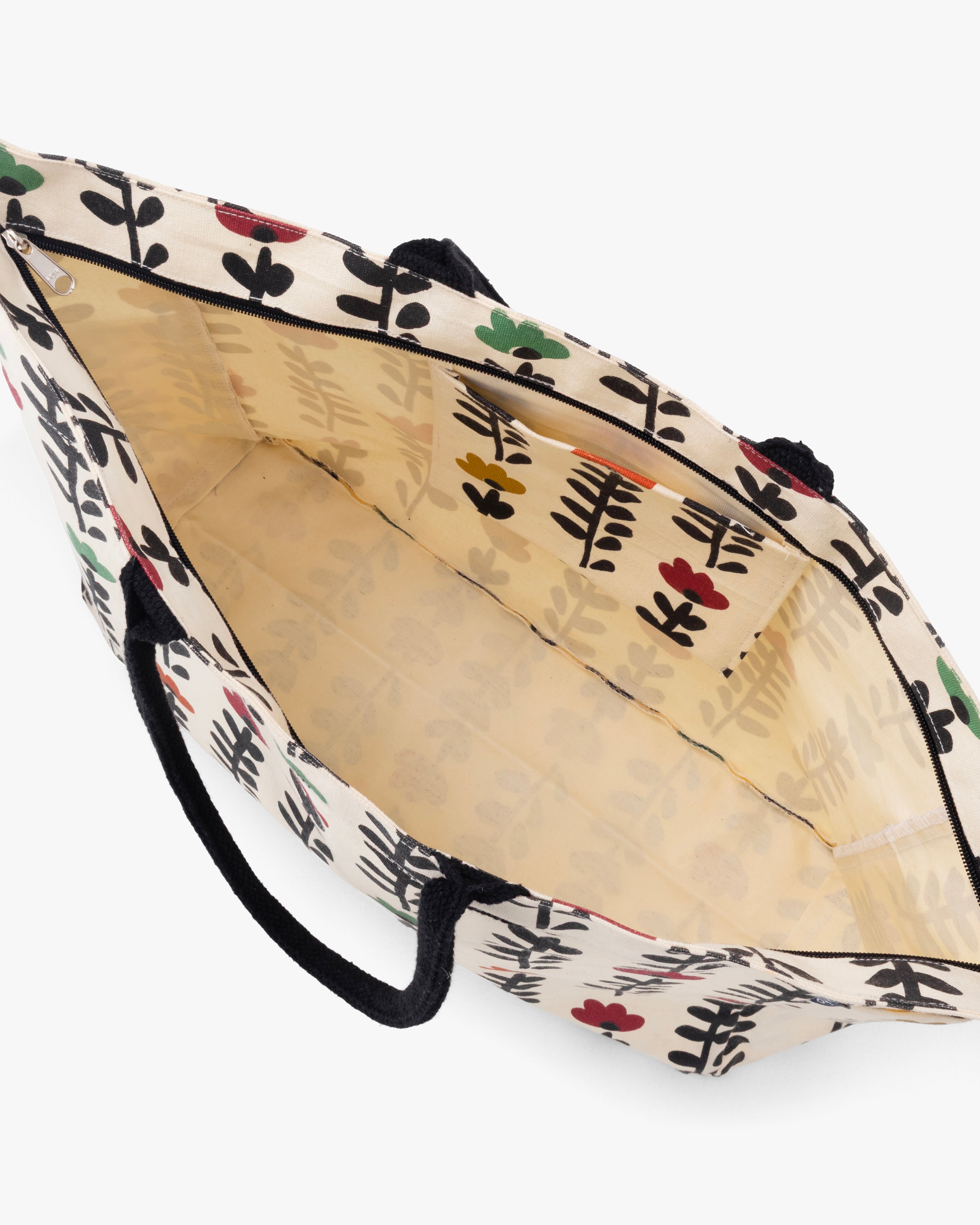 Elegant Printed Cotton Canvas Carry-All Tote Bag