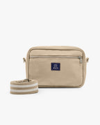 Solid Cotton Dobby Crossbody Sling Bag with Printed Lining