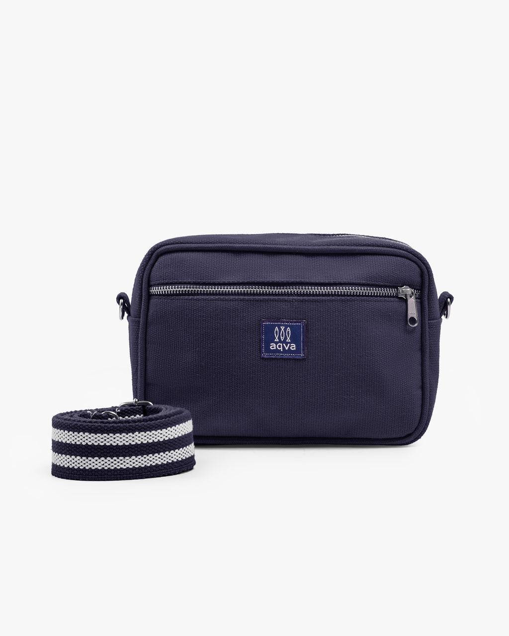 Solid Cotton Dobby Crossbody Sling Bag with Printed Lining