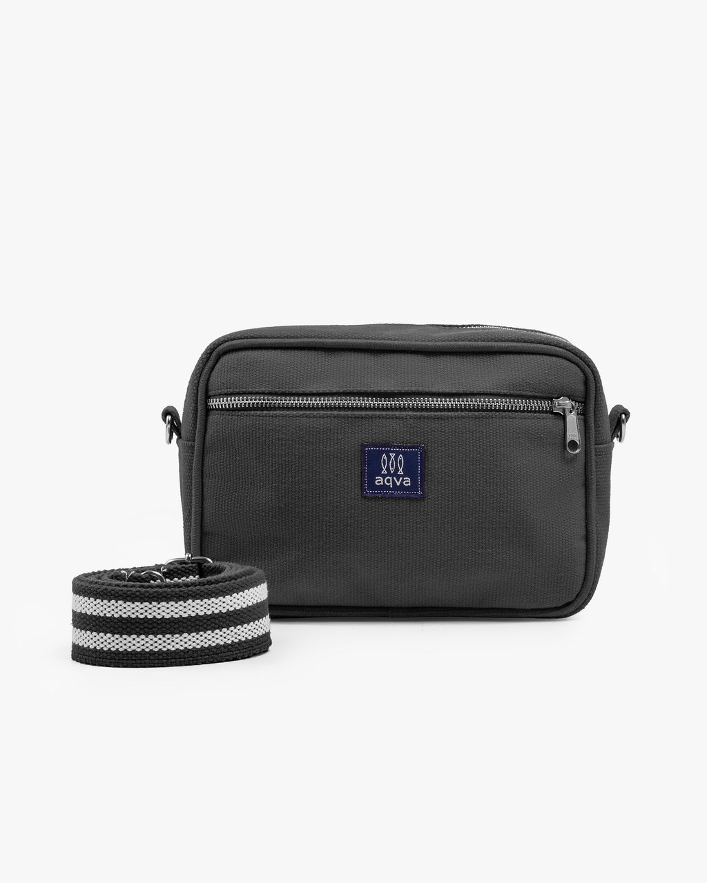 Solid Cotton Dobby Crossbody Sling Bag with Printed Lining