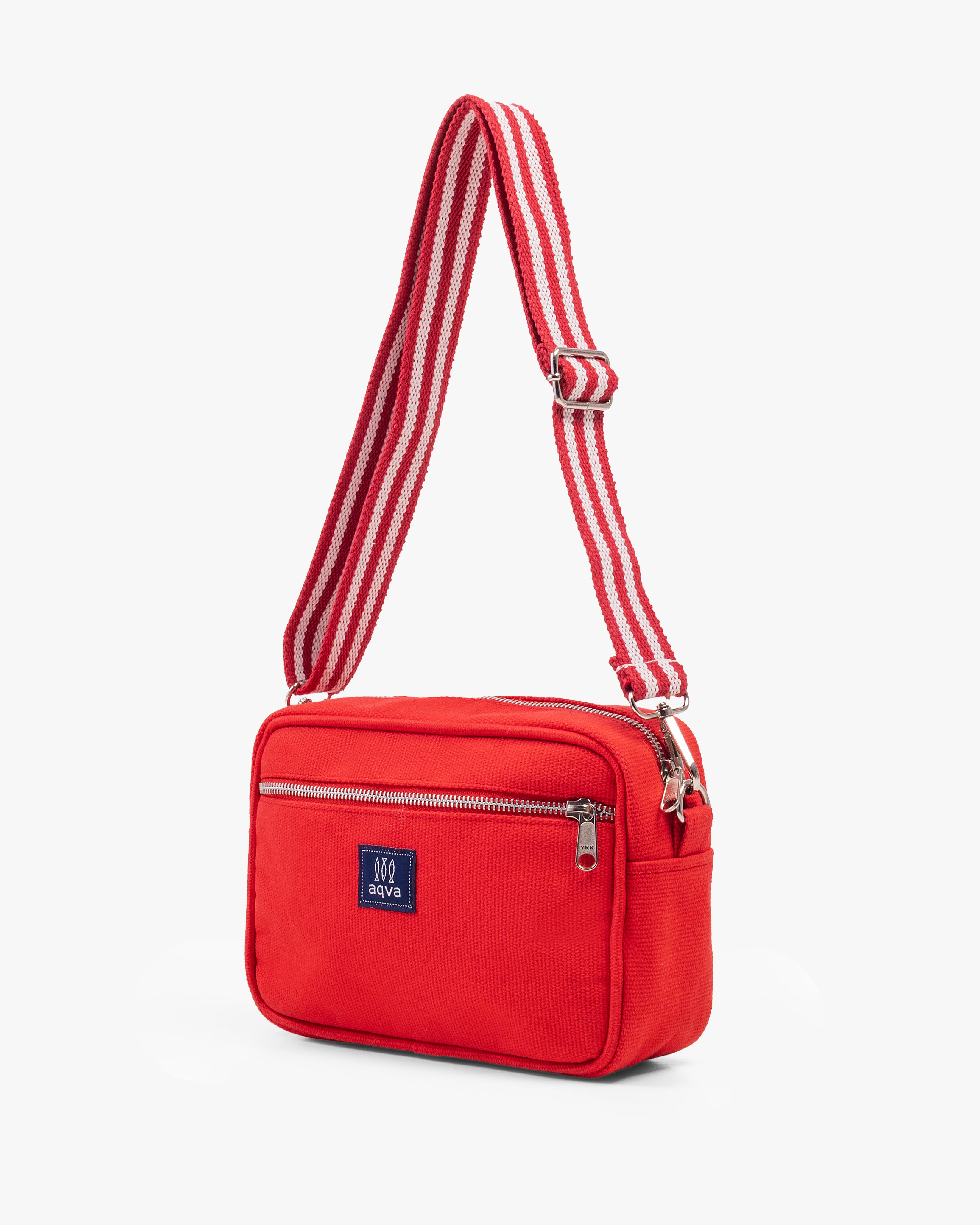 Solid Cotton Dobby Crossbody Sling Bag with Printed Lining