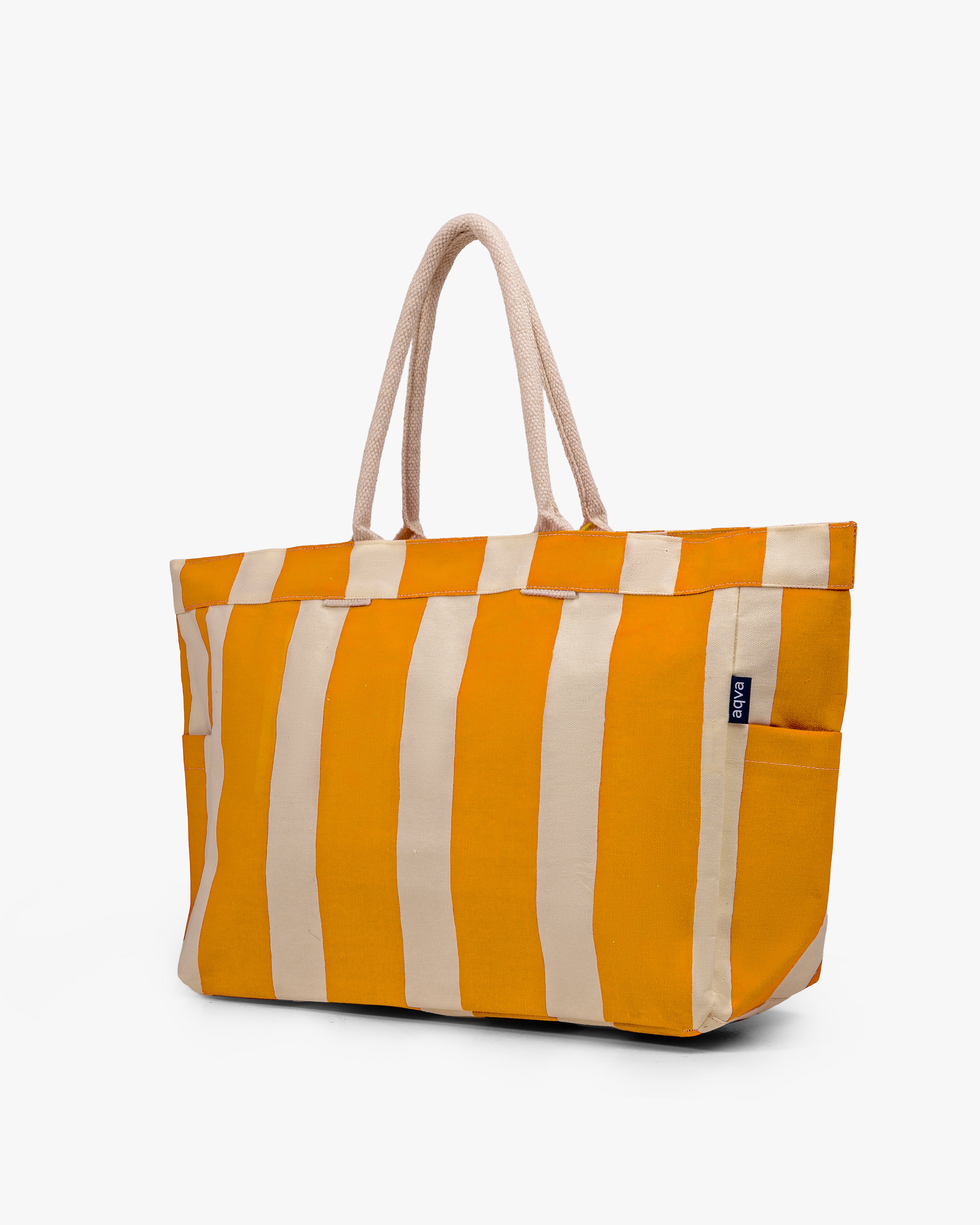 Printed Canvas Large Shoulder Tote Bag