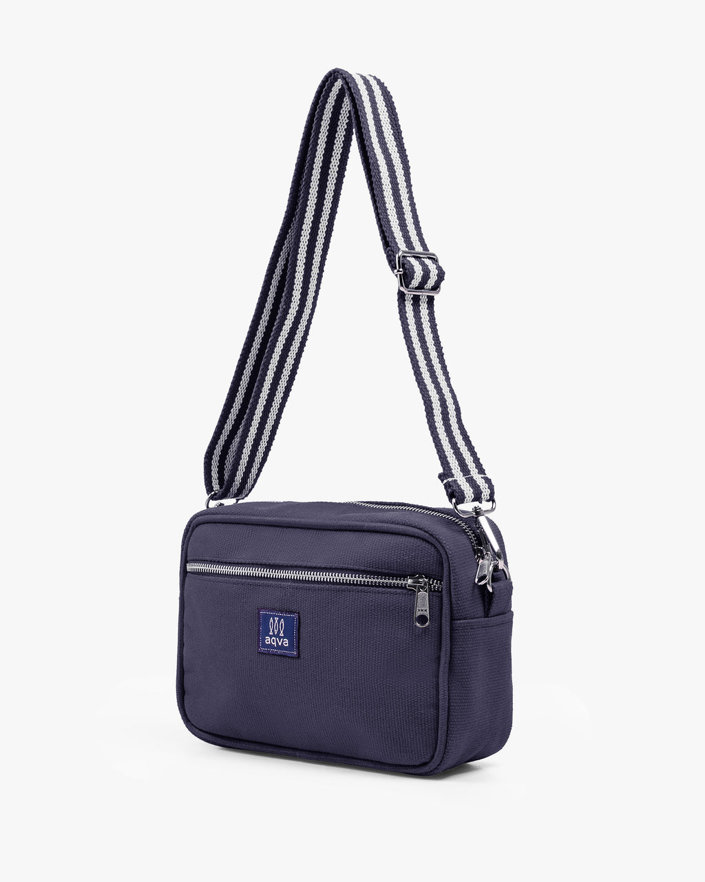 Solid Cotton Dobby Crossbody Sling Bag with Printed Lining