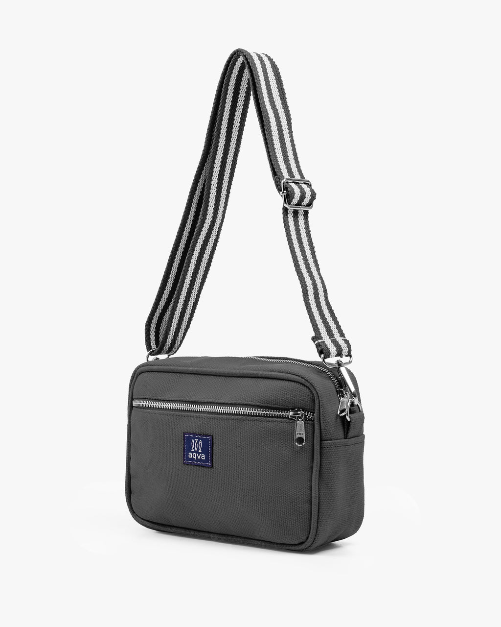 Solid Cotton Dobby Crossbody Sling Bag with Printed Lining