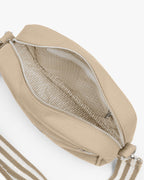 Solid Cotton Dobby Crossbody Sling Bag with Printed Lining