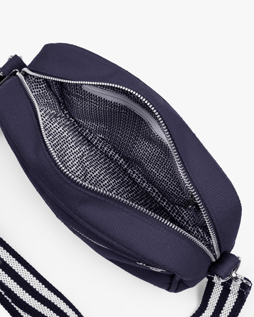 Solid Cotton Dobby Crossbody Sling Bag with Printed Lining