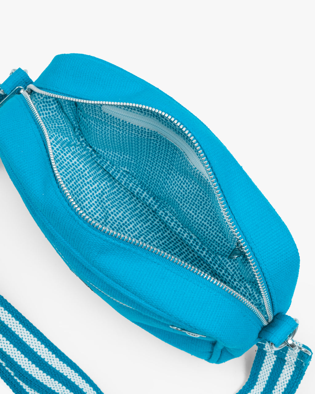 Solid Cotton Dobby Crossbody Sling Bag with Printed Lining