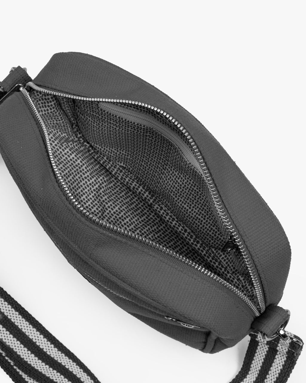 Solid Cotton Dobby Crossbody Sling Bag with Printed Lining