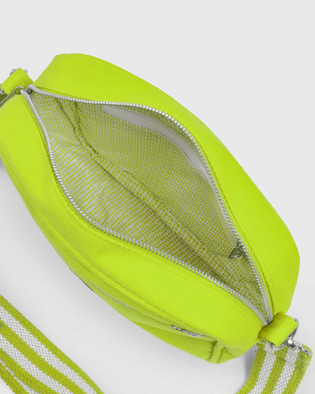 Solid Cotton Dobby Crossbody Sling Bag with Printed Lining